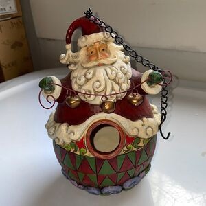Jim Shore 2008 Santa Claus holding jingle‎ bells birdhouse 4012992
